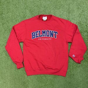 BELMONT Champion Authentic Athleticwear University Sweatshirt Red Size Medium